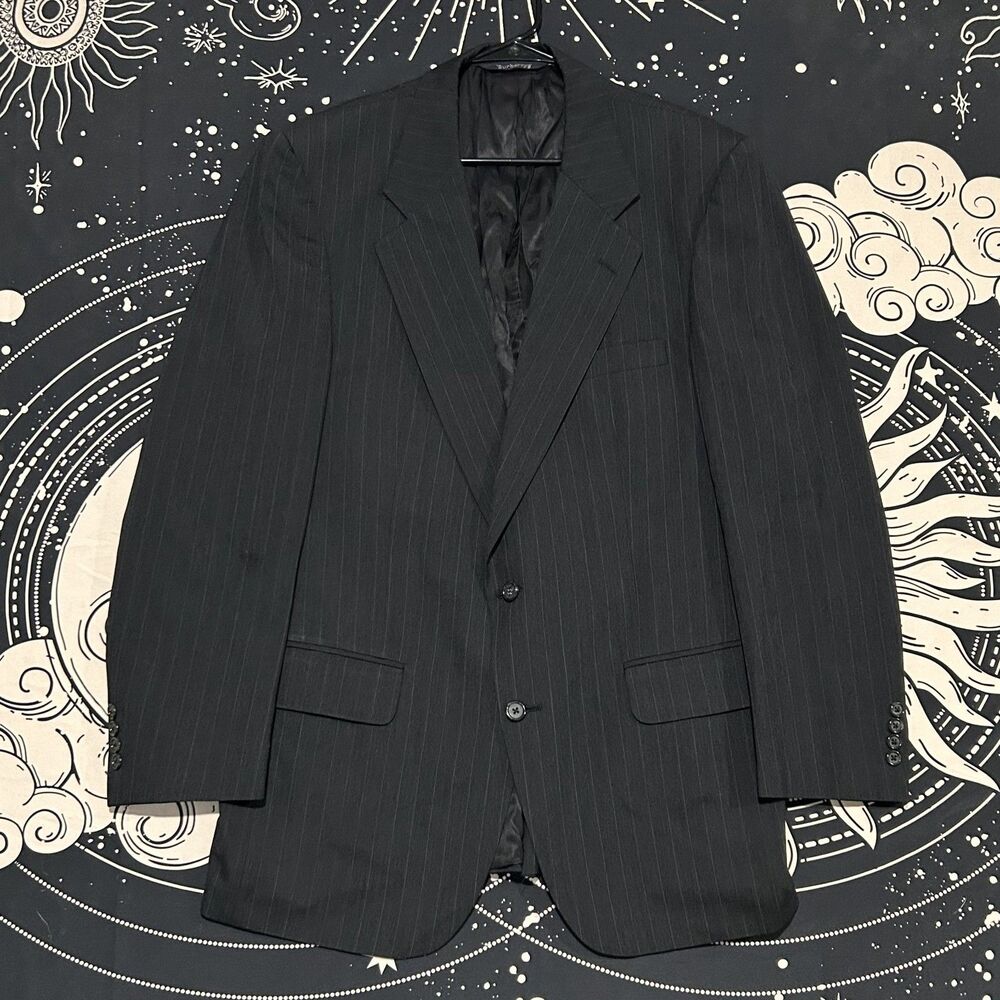 Burberrys' Men's Wool Stripped Blazer 42 Made In USA Luxury Designer Business